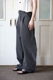 Black check adjust pants