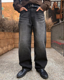 Stone wide denim pants