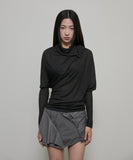 Sheer Asymmetrical Long Sleeve