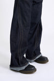 Curve stitch low denim pants