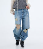 Bake Damage Washing Wide Jeans