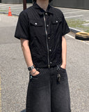 Nylon double pocket short sleeve shirt