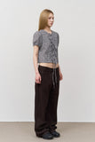 (W) Mote Check Shirring Blouse