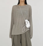 Linen Slit See-Through Overfit T-Shirt