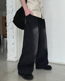 Pin-Tuck Balloon Denim Pants