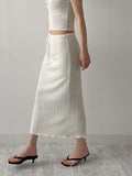 [SET] Pleated Sleeveless Skirt Two-Piece Set