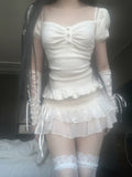 Bella Shirring Lace Skirt