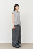 Arm Sleeveless Hooded Top