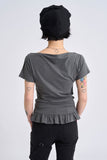 Drape frill slim tee