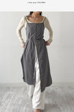 Dot Deep Slit Layered Bustier Long One Piece