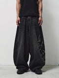 FLAME ARTWORK WIDE DENIM