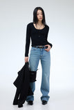 Morven U-Neck Ribbed Sweater