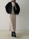 Sketch Ribbed Knit Long Skirt