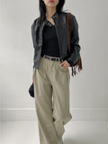 Heart Neck Ribbed Slim Knit