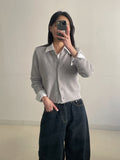 Stitch Pintuck Slim Fit Crop Shirt