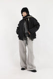 Circle slit brushed pants
