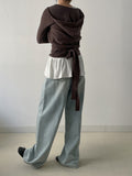 Fleece Hood Neck Wrap Cardigan