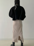 Sketch Ribbed Knit Long Skirt