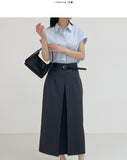 Pencil Pleated Long Skirt