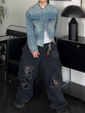 Distress Cargo Banded Denim