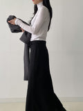 Tencel Cutting See-Through Neck Polar T-shirt