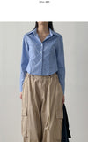 Stitch Pintuck Slim Fit Crop Shirt