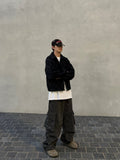 Grunge Leather Cargo Pants