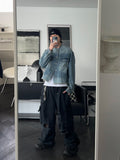 Distress Cargo Banded Denim