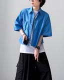 Preppy Crop Half Shirt