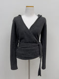 Fleece Hood Neck Wrap Cardigan