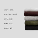 [Plan]Waffle Henley Neck Ringer Half Sleeve