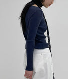 Ribbed Bamboo Boat Neck Knit T-shirt