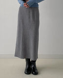 Sketch Ribbed Knit Long Skirt