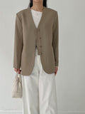 Taize No-Collar Loose Fit Jacket