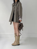 Yev Belted Half Trench Coat