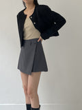 Heart Neck Ribbed Slim Knit