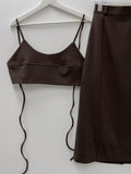 [Set] Liz Herringbone Bustier Two-Piece