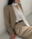 Taize No-Collar Loose Fit Jacket