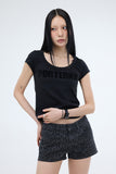 PRTN) U-neck Hurupi Logo Short Sleeve T-Shirt
