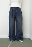 Wrap washing wide denim