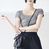 Sua Line Ribbed Short Sleeve T-shirt