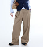 Prime belt pintuck trousers