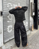 Leather trucker jacket