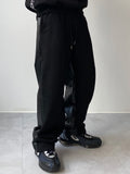 Half & Half Leather Sweatpants