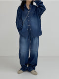 [Long sleeve ver.] Snap washing overfit denim shirt