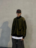 Striped Two-Tone Knit Zip-Up