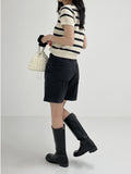Black Blue Pintuck Part 4 Pants