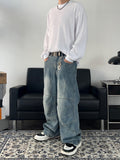 Paneled Incision Washed Denim