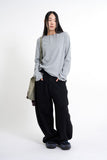 Waffle Henley neck long sleeve