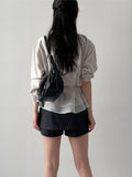 Drape Color Matching Loose Fit Blouse